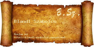 Blandl Szabolcs névjegykártya